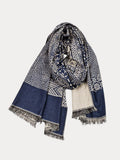Stylish Tassel Paisley Scarf Scarf coofandy Navy Blue F (195*65 cm)
