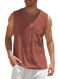 Coofandy Linen Tank Top (US Only) Tank Tops coofandy Brick S