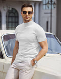 (Us Only) Turtleneck Basic Slim Fit Knitted Short Sleeve Sweater Sweaters Coofandy&