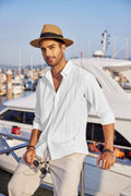 Cotton Beach Button Down Long Sleeve Shirt (US Only) Shirts Coofandy&