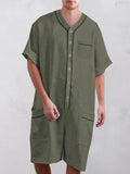 Casual Cotton Linen Short Jumpsuit Jumpsuit coofandystore