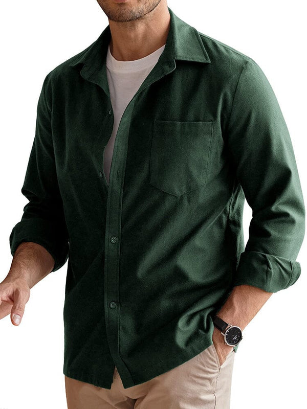 Long Sleeve Button Down Flannel Shirt (US Only) Shirts COOFANDY Store Army Green M