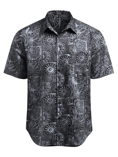 Hawaiian Tropical Button Down Vintage Floral Shirt (US Only) Shirts coofandystore Black S 