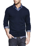 Casual Ribbed Knitted Pullover Sweater (US Only) Sweater coofandy Blue S