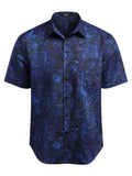 Hawaiian Tropical Button Down Vintage Floral Shirt (US Only) Shirts coofandystore Blue S