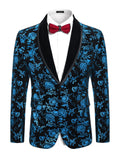 Coofandy Floral Wedding Blazer (US Only) Blazer coofandy Blue S