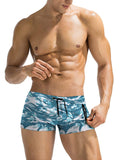 Swim Printed Square Leg Board Short (Us Only) Shorts coofandy Blue S