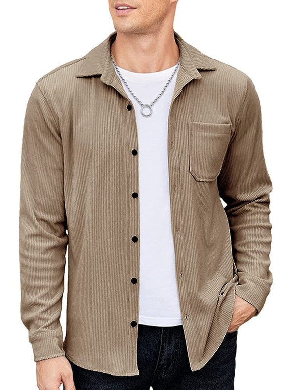 Casual Lightweight Corduroy Shirt (US Only) Button-Down Shirts COOFANDY Store Brown S