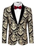 Coofandy Floral Wedding Blazer (US Only) Blazer coofandy Gold Flower S