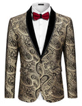 Coofandy Floral Wedding Blazer (US Only) Blazer coofandy Gold Paisley S