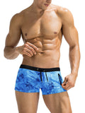 Swim Printed Square Leg Board Short (Us Only) Shorts coofandy Deep Blue S