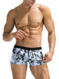 Swim Printed Square Leg Board Short (Us Only) Shorts coofandy Black/White S