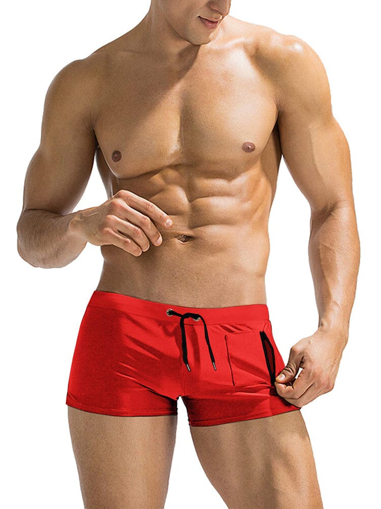 Coofandy Swim Square Leg Board Short (Us Only) Shorts coofandy Red S 