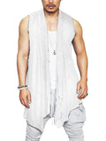 Casual Sleeveless Ruffle Shawl Collar Drape Cape (US Only) Cape coofandy White S