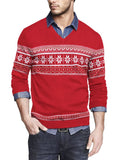 Casual Ribbed Knitted Pullover Sweater (US Only) Sweater coofandy White Red S