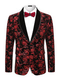Coofandy Floral Wedding Blazer (US Only) Blazer coofandy Wine Red S