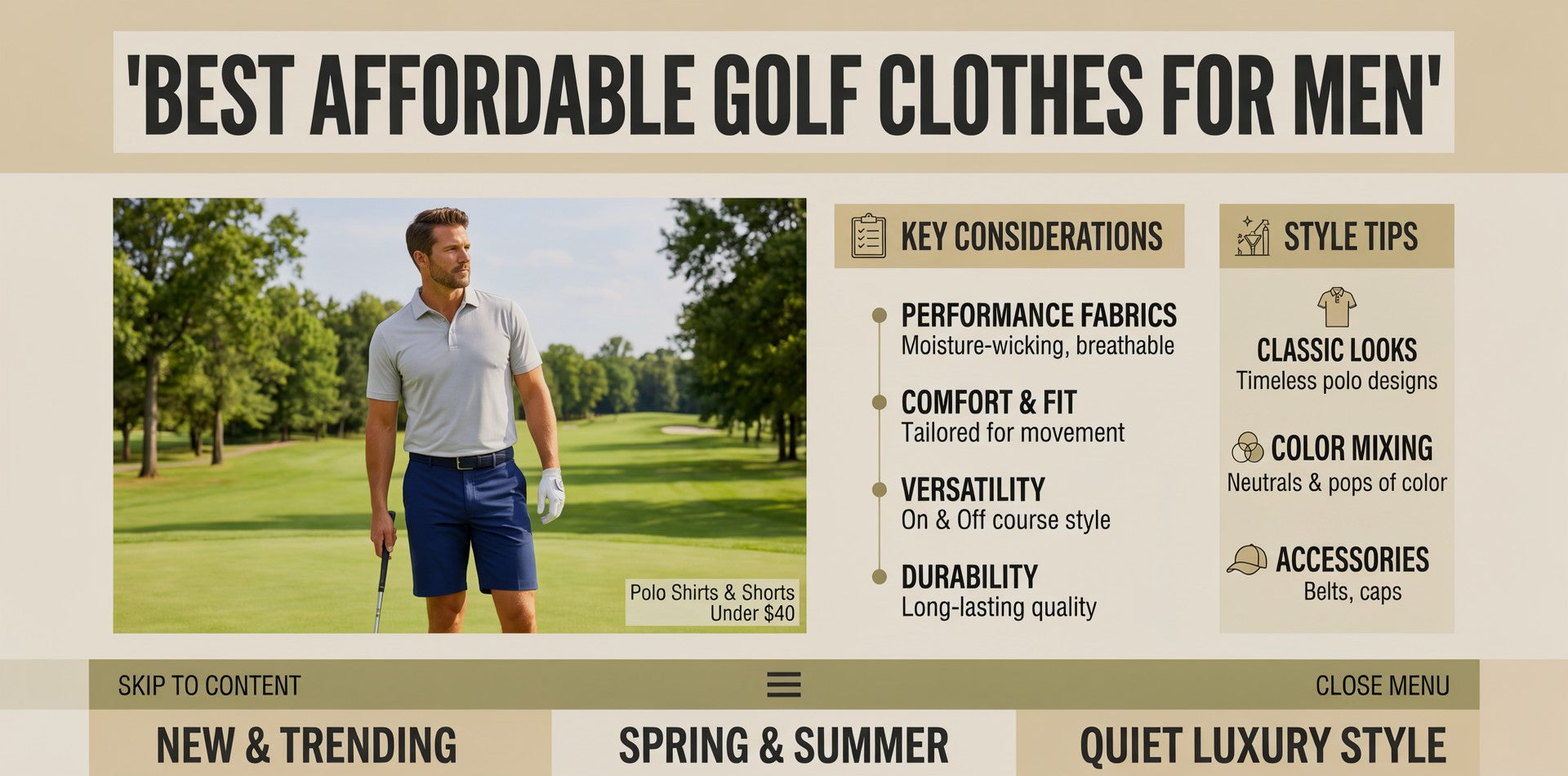 Best Affordable Golf Clothes for Men: Polo Shirts and Shorts Under $40