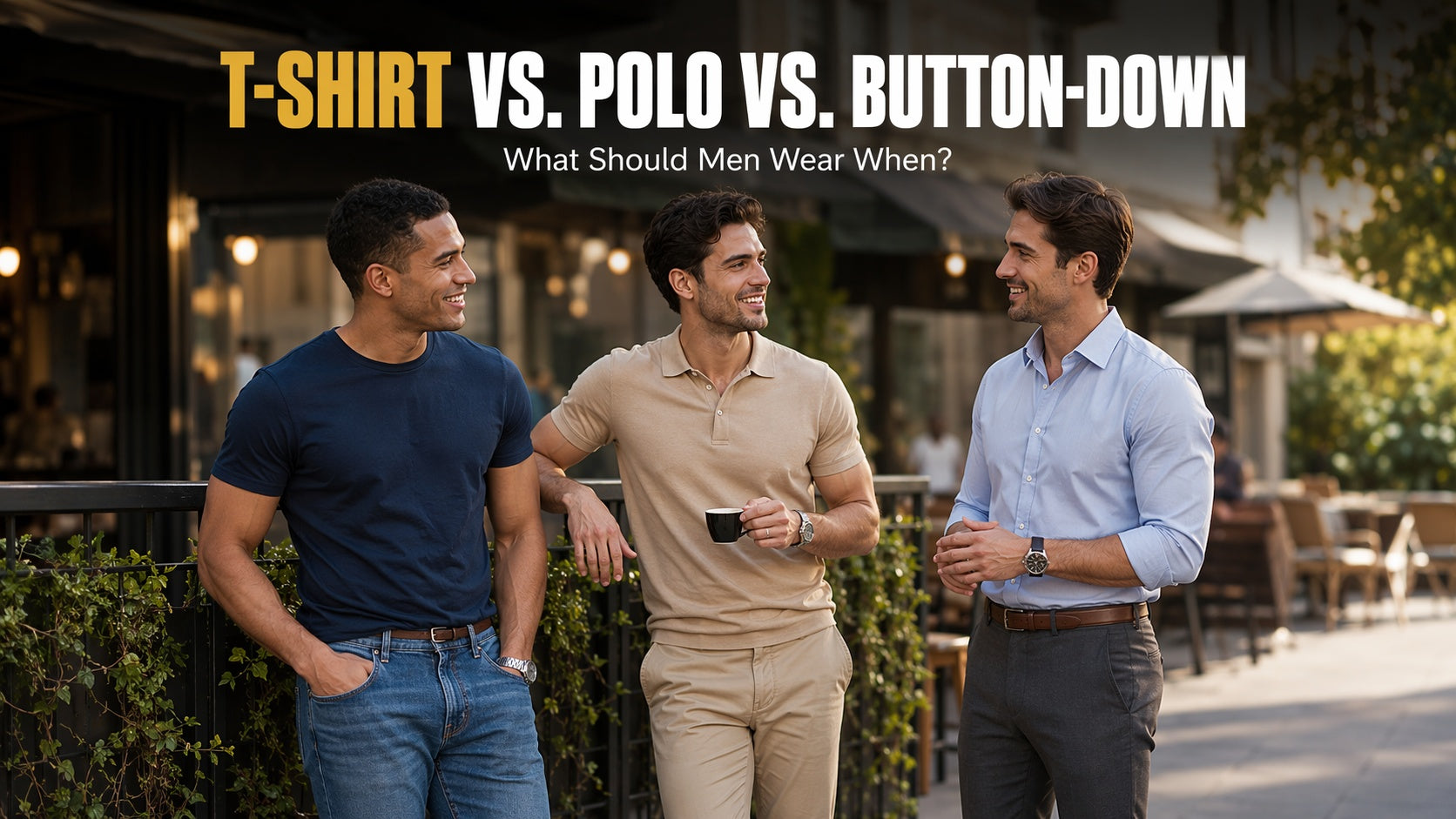 T-Shirt vs. Polo vs. Button-Down: What Should Men Wear When?