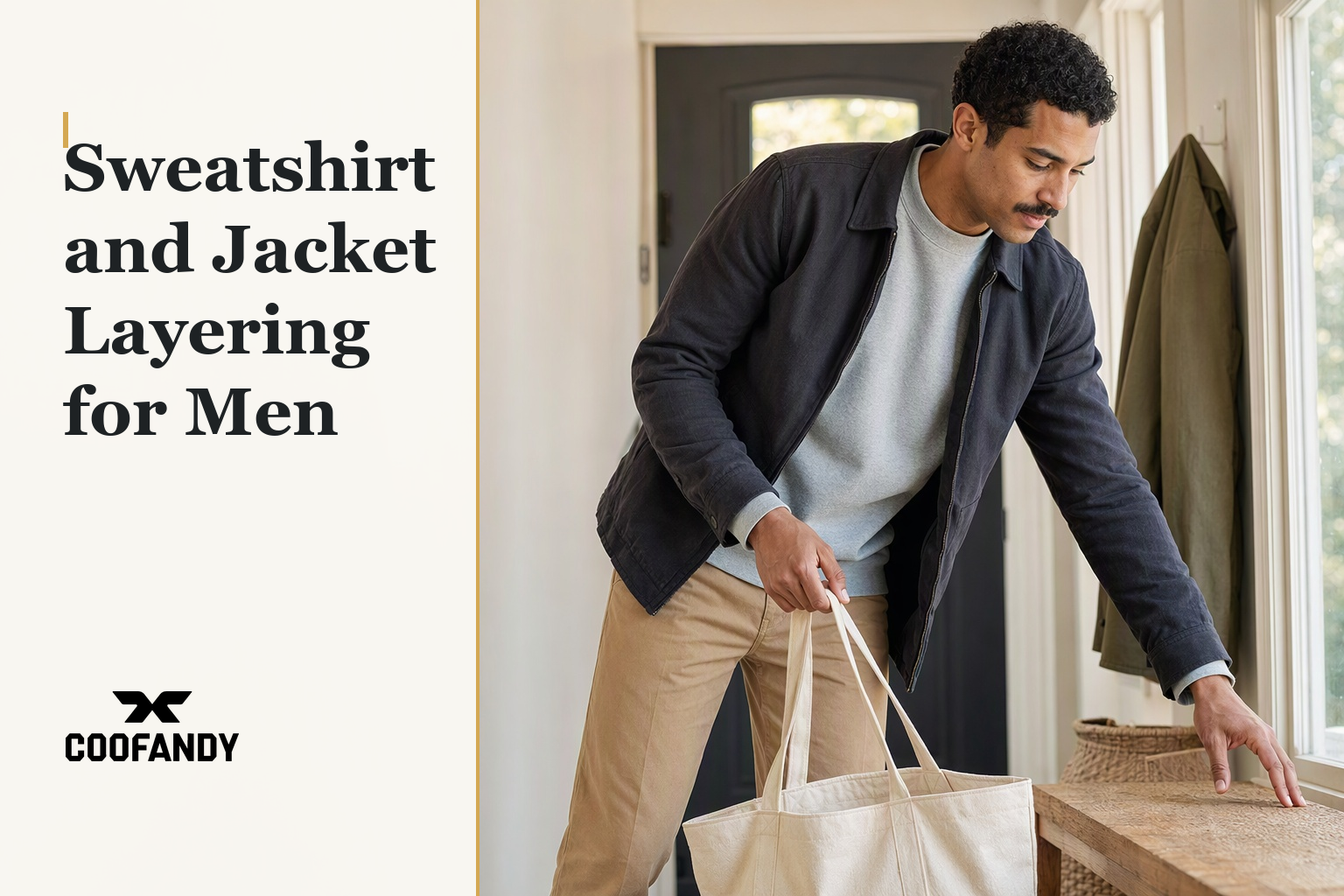 Sweatshirt and Jacket Layering for Men