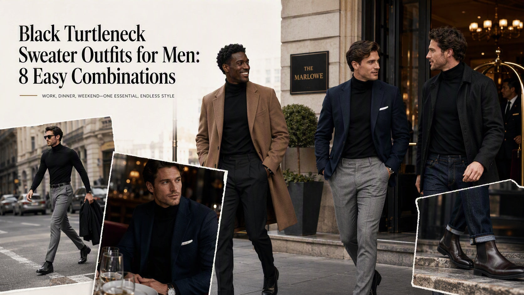 Black Turtleneck Sweater Outfits for Men: 8 Easy Combinations