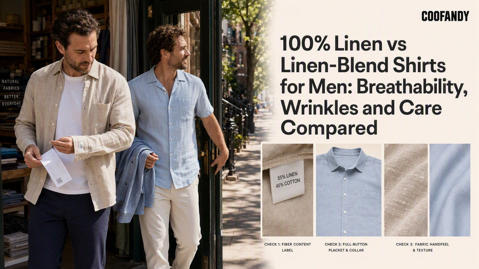 100% Linen vs Linen-Blend Shirts for Men: Breathability, Wrinkles and Care Compared