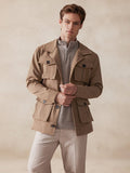 Vintage Cargo Trench Jacket with Belt Jackets coofandy 