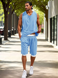 Athleisure 2-Piece Tank Top Set Sets coofandy Blue M 