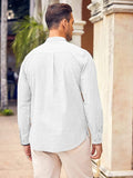 Long Sleeve Cotton Linen Henley Shirt (US Only) Shirts COOFANDY Store 