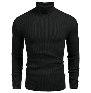 Ribbed Slim Fit Knitted Pullover Turtleneck Sweater (US Only)