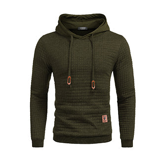 Gym Drawstring Plaid Jacquard Hoodie (US Only)