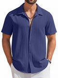 Casual Summer Textured Short Sleeve Shirt (US Only)