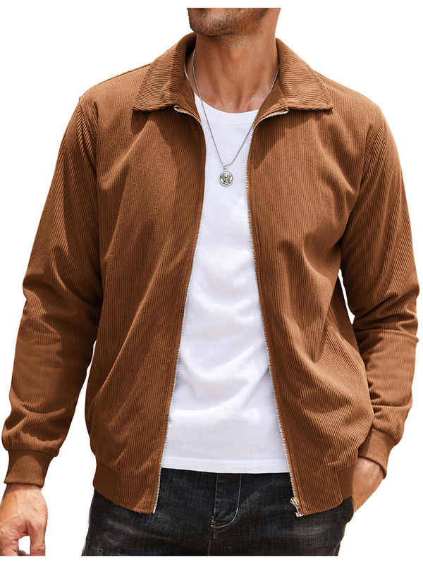 Casual Zip Up Corduroy Bomber Jacket (US Only)