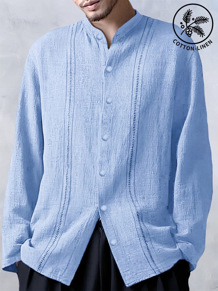 Casual Cotton Linen Loose Fit Shirt Shirts coofandystore Blue M 