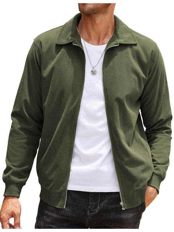 Casual Zip Up Corduroy Bomber Jacket (US Only)