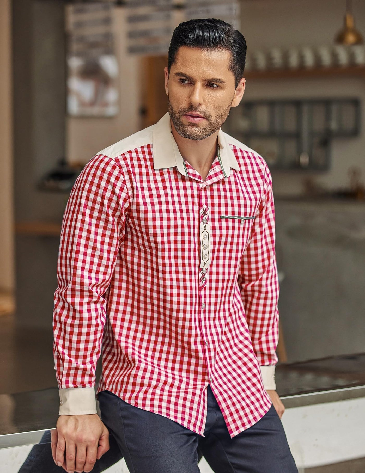 Urban Casual Plaid Shirt Shirts coofandy 