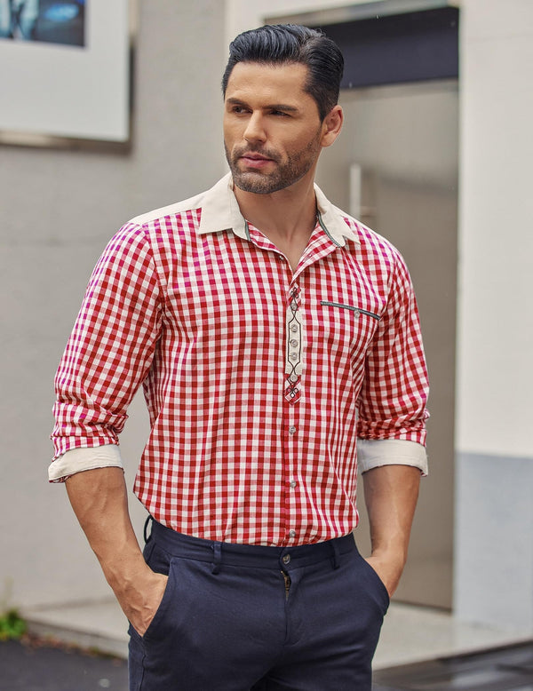 Urban Casual Plaid Shirt Shirts coofandy 