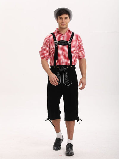 Classic Oktoberfest Costume Overalls Jumpsuit coofandy Black S 