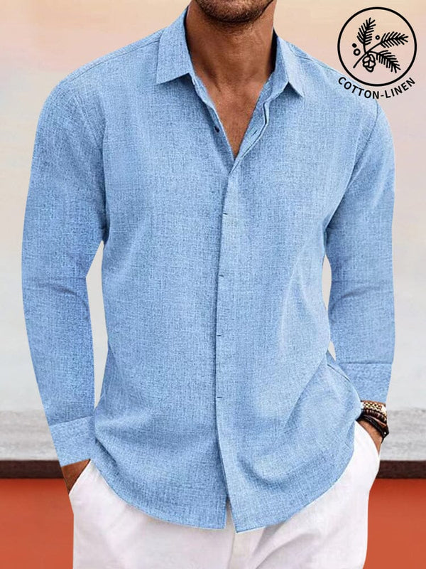 Casual Utility Cotton Linen Shirt Shirts coofandy Sky Blue S 