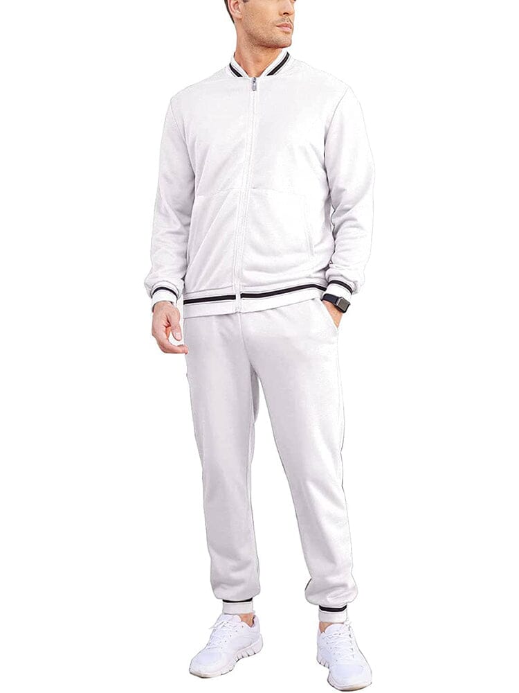 2 Piece Athletic Jogging Suit Sets With Pockets (US Only) Sports Set COOFANDY Store White S 