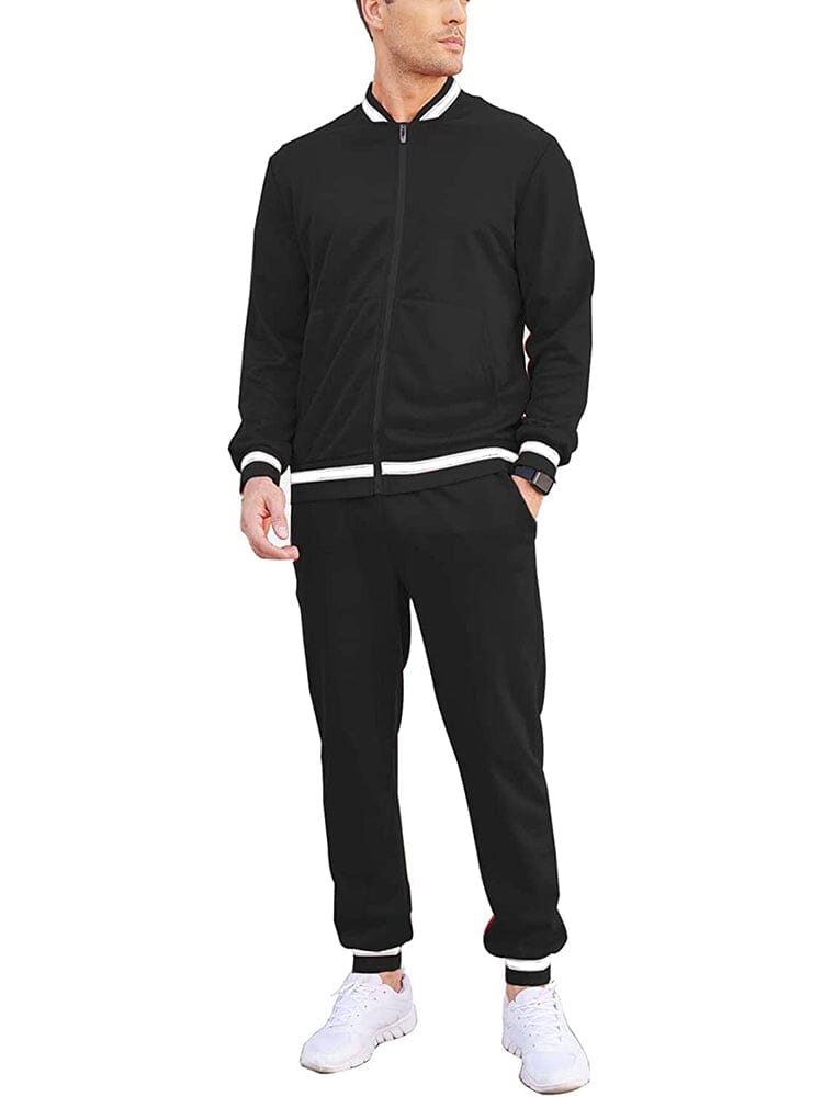 2 Piece Athletic Jogging Suit Sets With Pockets (US Only) Sports Set COOFANDY Store Black S 