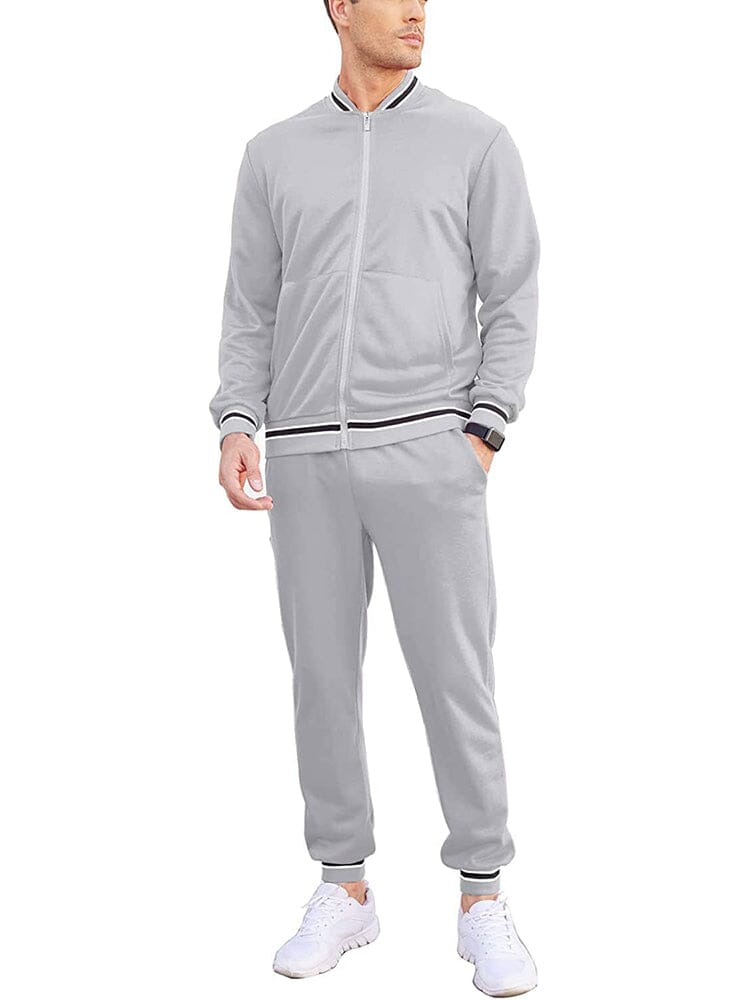 2 Piece Athletic Jogging Suit Sets With Pockets (US Only) Sports Set COOFANDY Store Light Grey S 