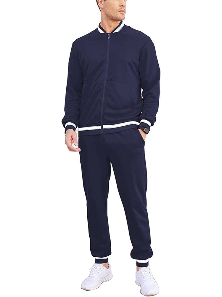 2 Piece Athletic Jogging Suit Sets With Pockets (US Only) Sports Set COOFANDY Store Navy Blue S 