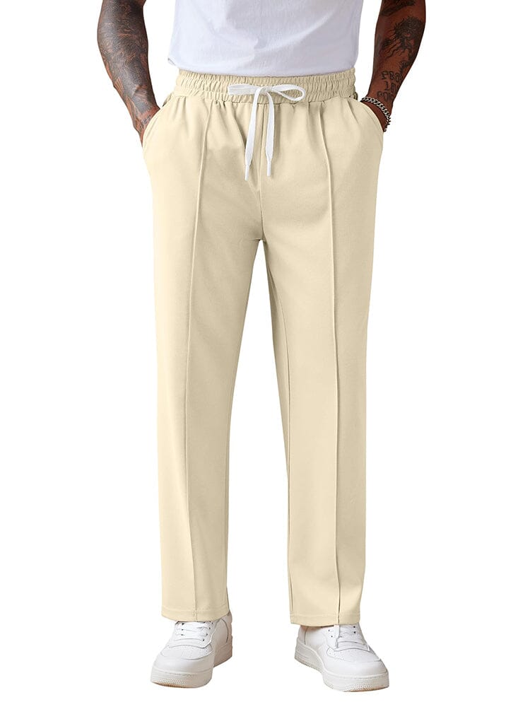 Casual Versatile Knit Jogger Pants (US Only) Pants coofandy Beige S 