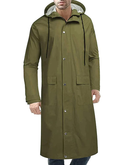 Hooded Waterproof Lightweight Long Raincoat (US Only) Coat COOFANDY Store Army Green S 