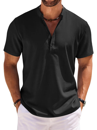 Casual Band Collar Henley Shirt (US Only)