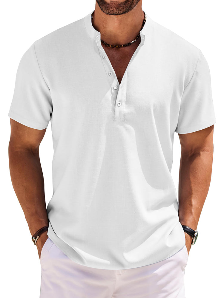 Casual Band Collar Henley Shirt (US Only)