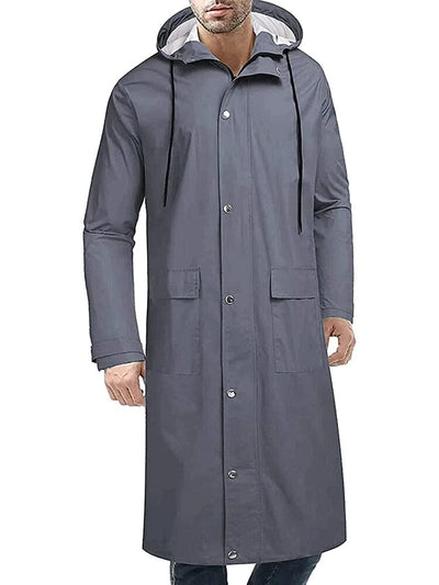 Hooded Waterproof Lightweight Long Raincoat (US Only) Coat COOFANDY Store Dark Grey S 