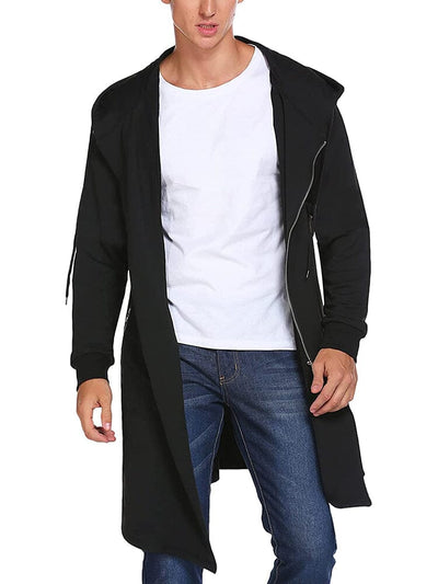 Long Outwear Sweatshirt (US Only) Coat COOFANDY Store Black Solid S 
