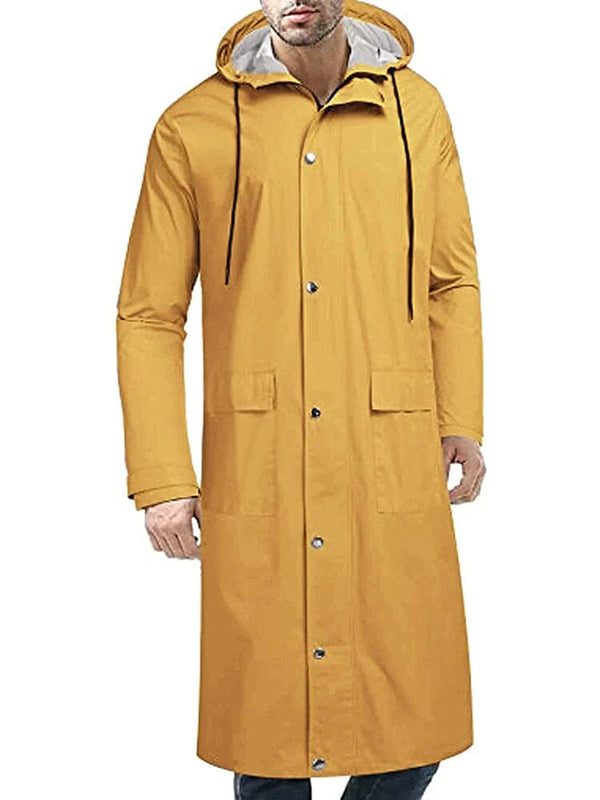 Hooded Waterproof Lightweight Long Raincoat (US Only) Coat COOFANDY Store Yellow XS 