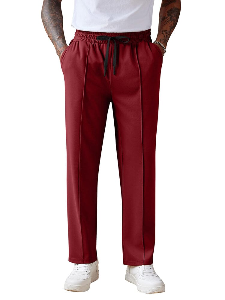 Casual Versatile Knit Jogger Pants (US Only) Pants coofandy Wine Red S 